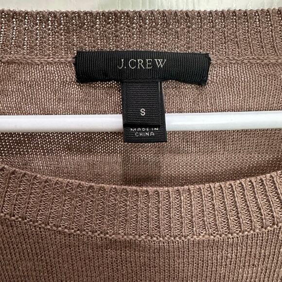 J Crew Lightweight Linen Sweater Brown Women’s Size S - Picture 3 of 4